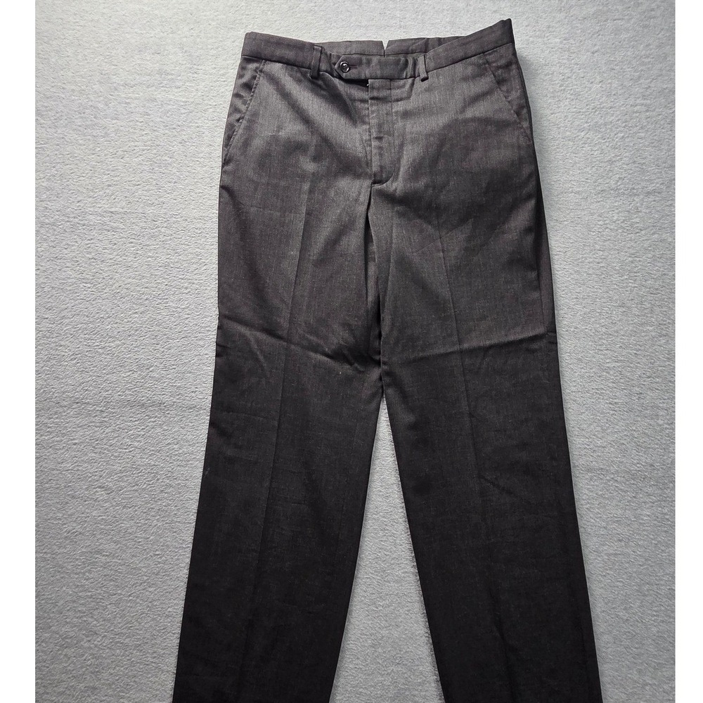 Armani Collezioni Dress Pants Trousers Mens 34 Charcoal Gray Wool Stretch Italy